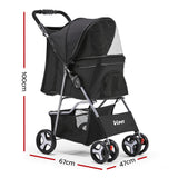 i.Pet 4 Wheel Pet Stroller - Black - KRE Group