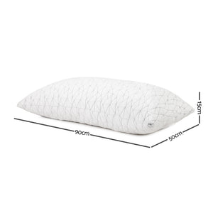 Giselle Bedding Set of 2 Rayon King Memory Foam Pillow: 90cm x 50cm - KRE Group