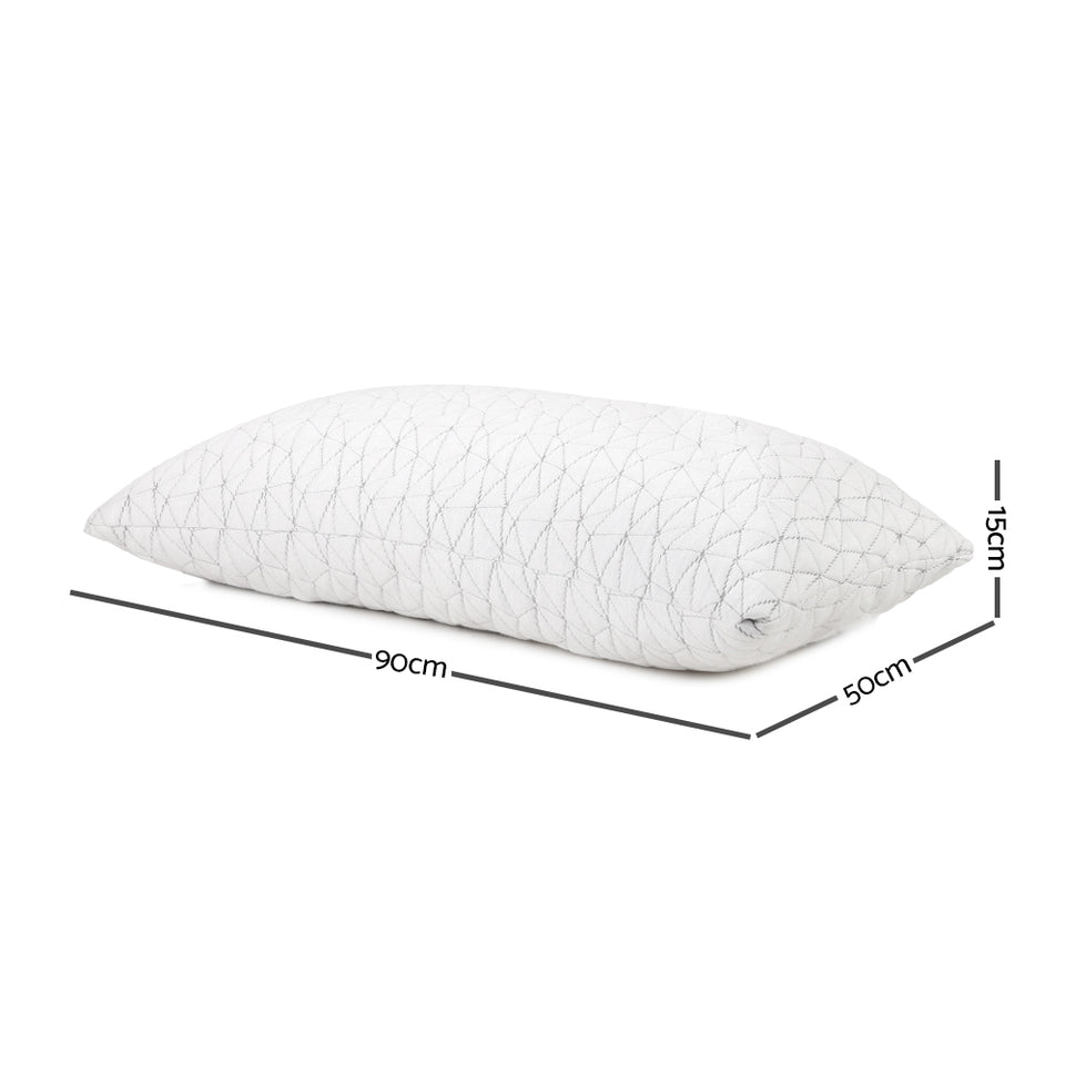 Giselle Bedding Set of 2 Rayon King Memory Foam Pillow: 90cm x 50cm - KRE Group