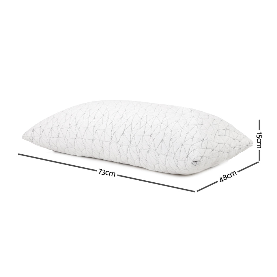 Giselle Bedding Set of 2 Rayon Single Memory Foam Pillow: 73cm x 48cm - KRE Group