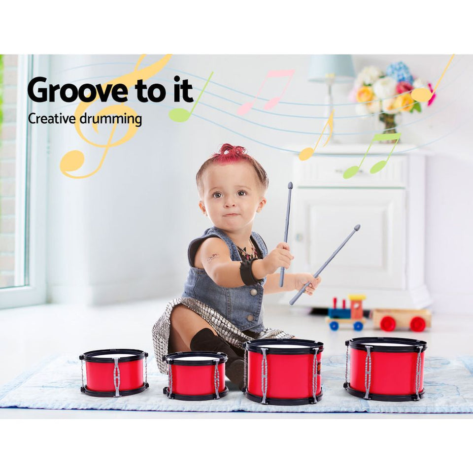 Keezi Kids 7 Drum Set Junior Drums Kit Musical Play Toys Children's Mini Big Band - KRE Group