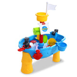 Keezi Kids Beach Sand and Water Toys Outdoor Table Pirate Ship Childrens Sandpit - KRE Group