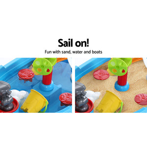 Keezi Kids Beach Sand and Water Toys Outdoor Table Pirate Ship Childrens Sandpit - KRE Group