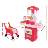 Keezi Kids Kitchen and Trolley Playset - Red - KRE Group