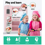 Keezi Kids Kitchen Set Pretend Play Food Sets Childrens Utensils Wooden Toy Pink - KRE Group