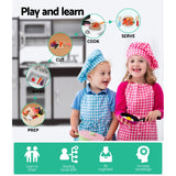 Keezi Kids Kitchen Set Pretend Play Food Sets Childrens Utensils Toys Black - KRE Group