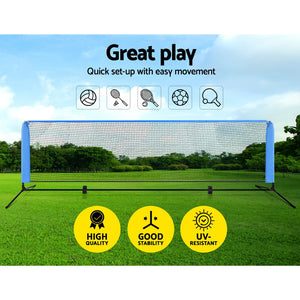 Everfit Portable Sports Net Stand Badminton Volleyball Tennis Soccer 3m 3ft Blue - KRE Group