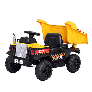 Rigo Kids Ride On Car Dumptruck 12V Electric Bulldozer Toys Cars Battery Yellow - KRE Group
