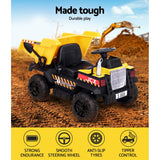 Rigo Kids Ride On Car Dumptruck 12V Electric Bulldozer Toys Cars Battery Yellow - KRE Group