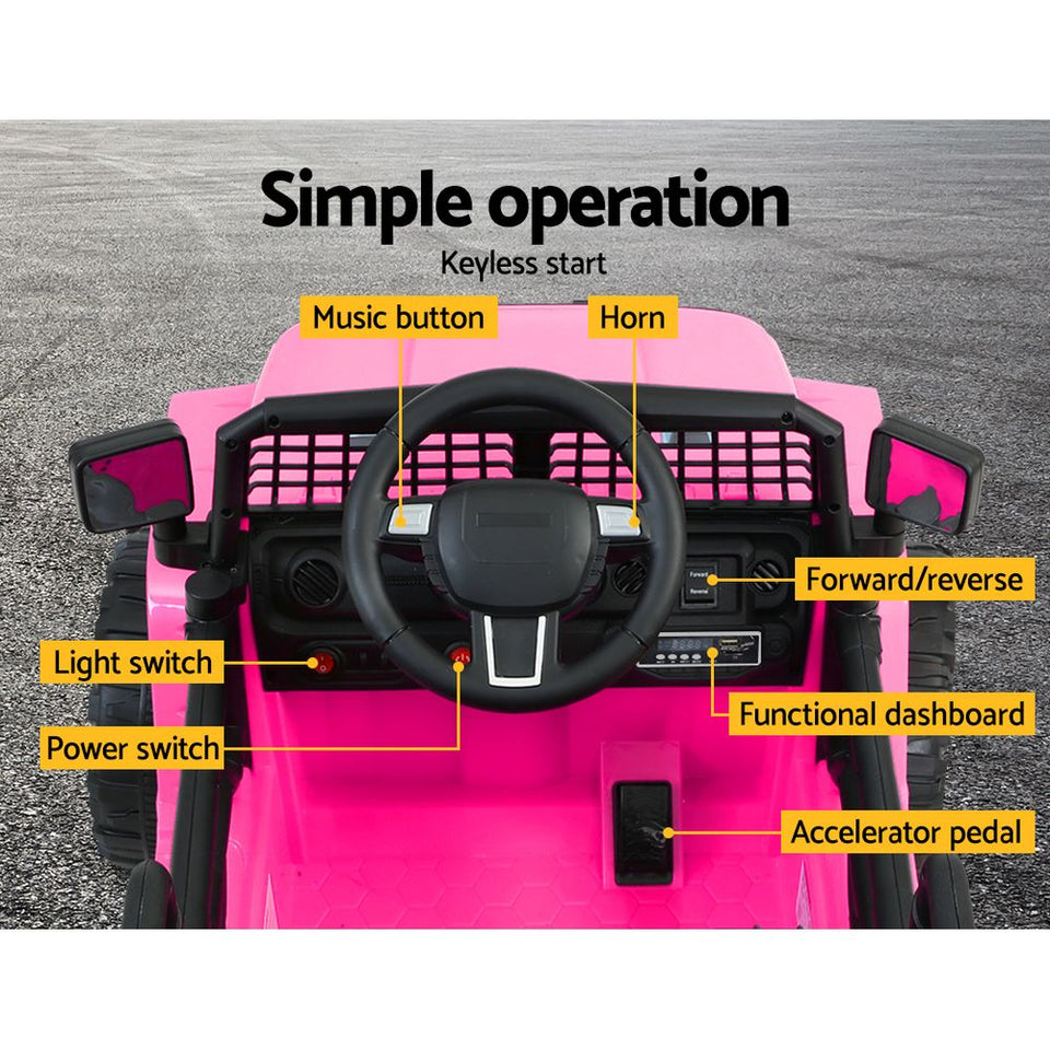 Rigo Kids Ride On Car Electric 12V Car Toys Jeep Battery Remote Control Pink - KRE Group