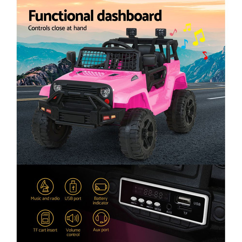 Rigo Kids Ride On Car Electric 12V Car Toys Jeep Battery Remote Control Pink - KRE Group