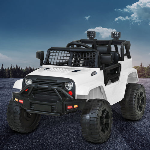 Rigo Kids Ride On Car Electric 12V Car Toys Jeep Battery Remote Control White - KRE Group