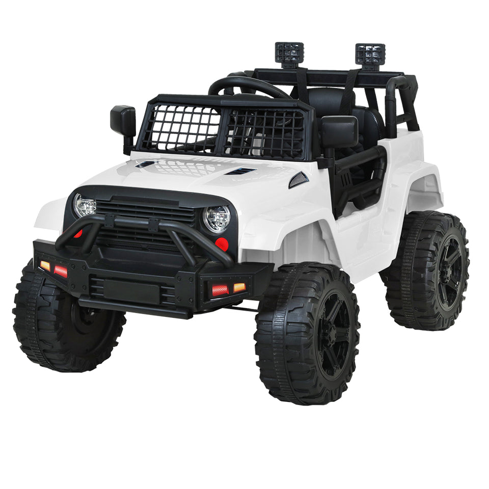 Rigo Kids Ride On Car Electric 12V Car Toys Jeep Battery Remote Control White - KRE Group