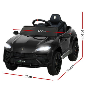 12V Electric Kids Ride On Toy Car Licensed Lamborghini URUS Remote Control Black - KRE Group