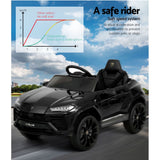 12V Electric Kids Ride On Toy Car Licensed Lamborghini URUS Remote Control Black - KRE Group