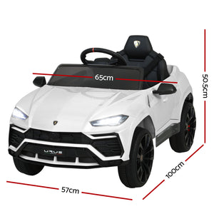 12V Electric Kids Ride On Toy Car Licensed Lamborghini URUS Remote Control White - KRE Group