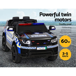 Ride On Car for Kids Inspired Patrol Police Black - Electric Powered - KRE Group