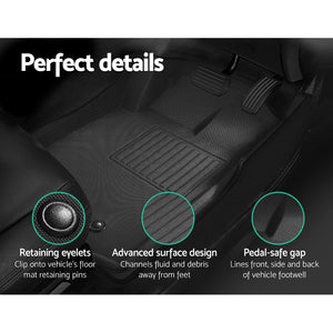 Car Floor Mats for Ford Ranger PX PX2 PX3 Dual Cab 2011-2019 3D Rubber - KRE Group