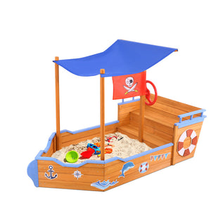 Keezi Boat Sand Pit With Canopy - KRE Group