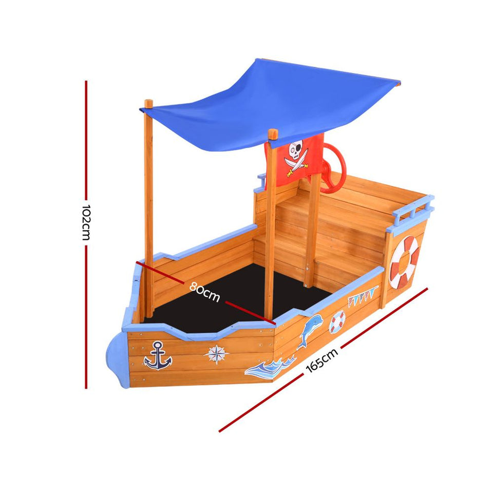 Keezi Boat Sand Pit With Canopy - KRE Group