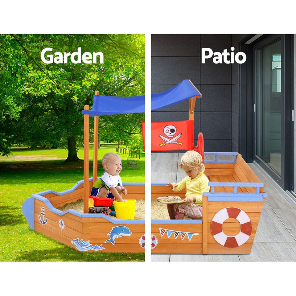 Keezi Boat Sand Pit With Canopy - KRE Group