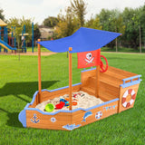 Keezi Boat Sand Pit With Canopy - KRE Group