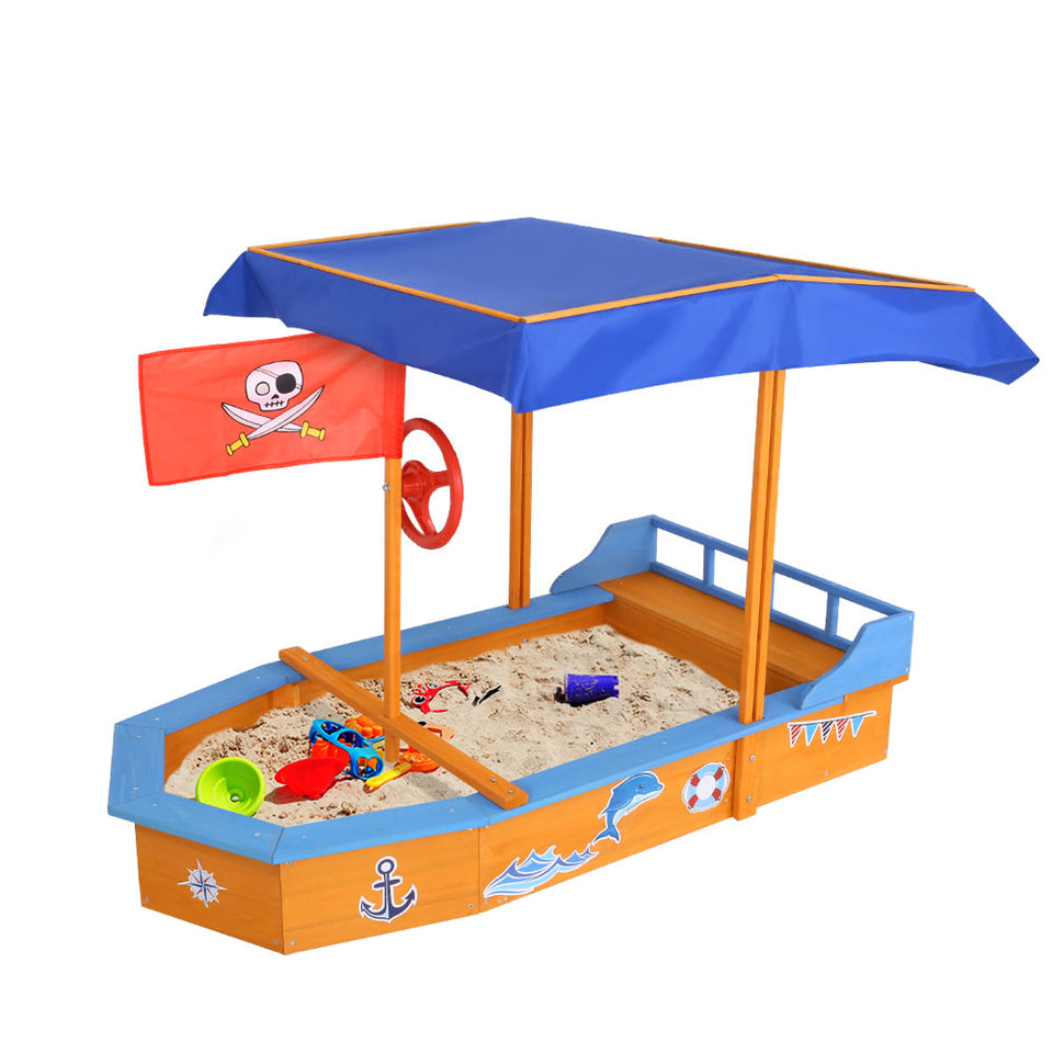 Keezi Boat-shaped Canopy Sand Pit - KRE Group