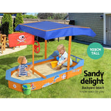 Keezi Boat-shaped Canopy Sand Pit - KRE Group