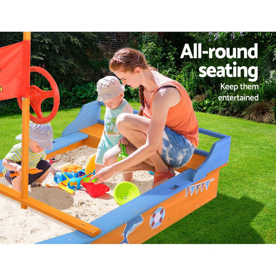 Keezi Boat-shaped Canopy Sand Pit - KRE Group