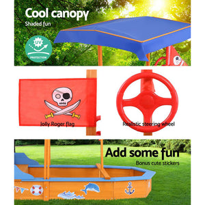 Keezi Boat-shaped Canopy Sand Pit - KRE Group