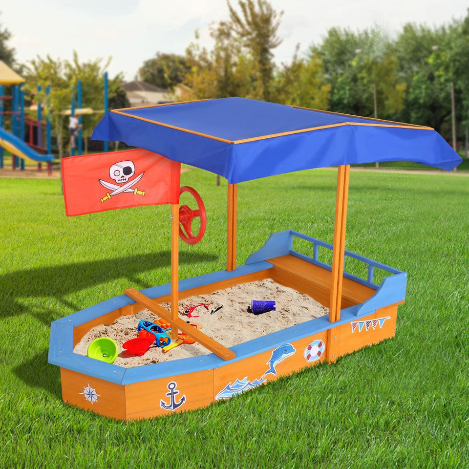 Keezi Boat-shaped Canopy Sand Pit - KRE Group