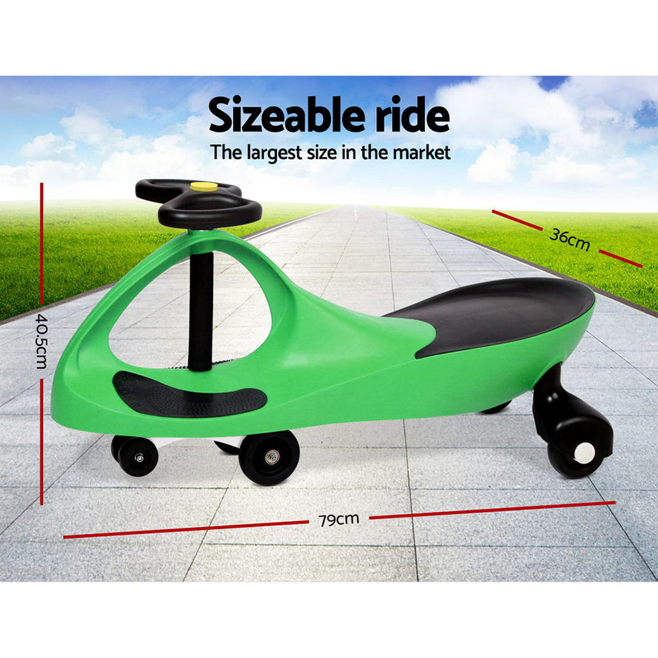Keezi Kids Ride On Swing Car  -Green - KRE Group