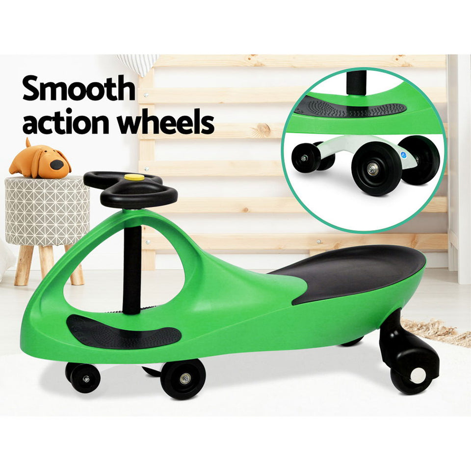 Keezi Kids Ride On Swing Car  -Green - KRE Group