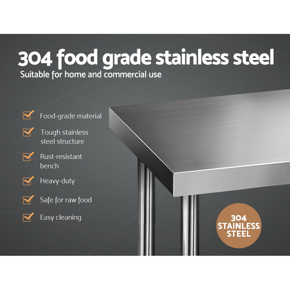 Cefito 1219 x 610mm Commercial Stainless Steel Kitchen Bench - KRE Group