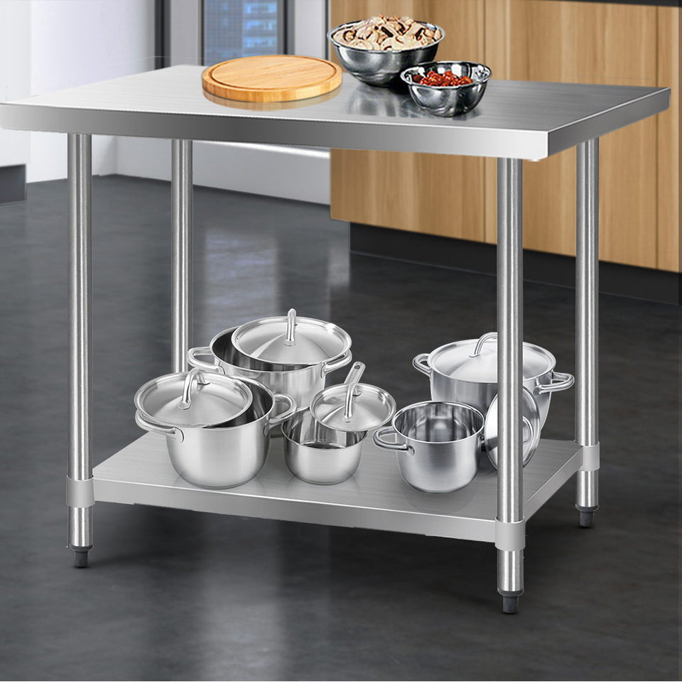 Cefito 610 x 1219mm Commercial Stainless Steel Kitchen Bench - KRE Group