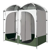 Weisshorn Double Camping Shower Toilet Tent Outdoor Portable Change Room Green - KRE Group