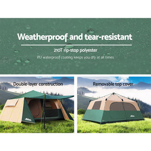 Weisshorn Instant Up Camping Tent 8 Person Pop up Tents Family Hiking Dome Camp - KRE Group