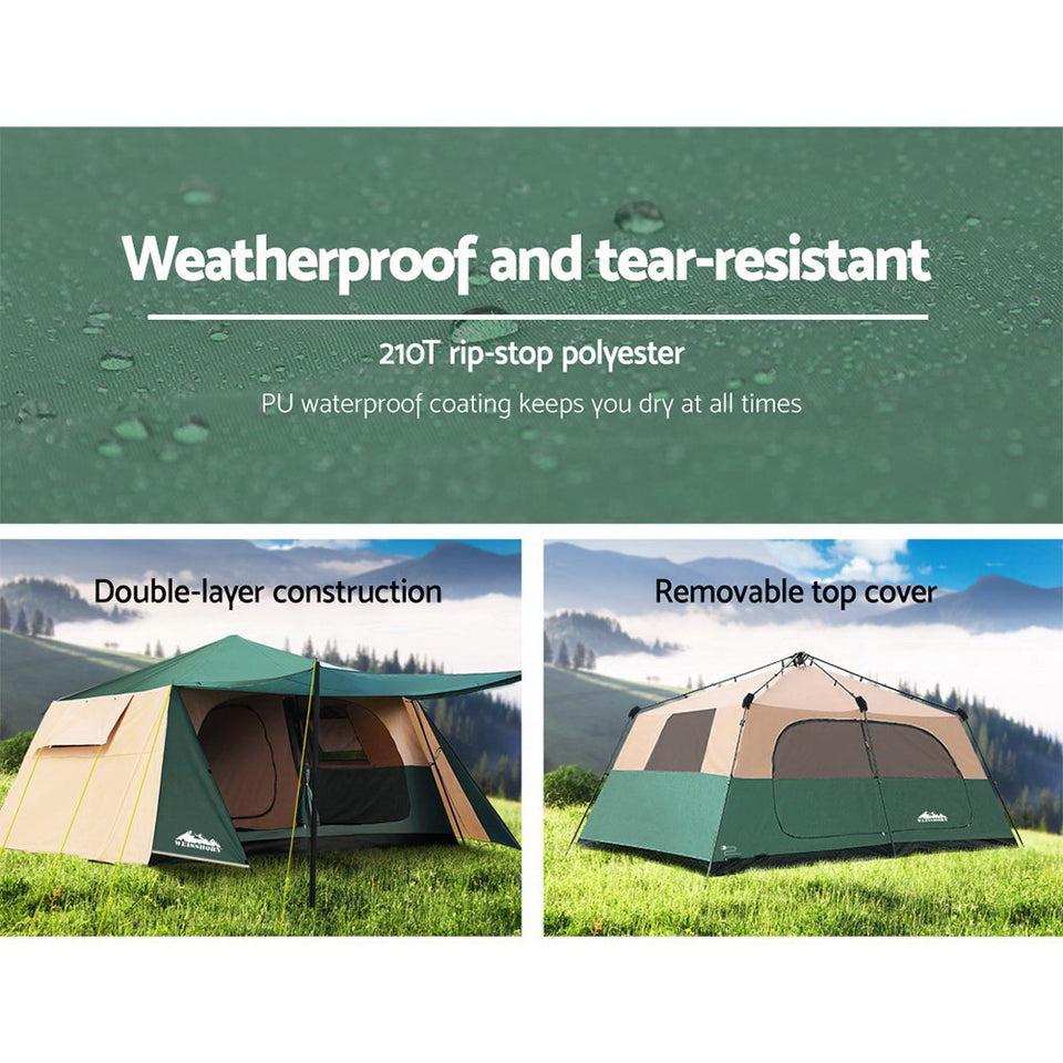 Weisshorn Instant Up Camping Tent 8 Person Pop up Tents Family Hiking Dome Camp - KRE Group