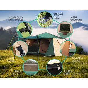 Weisshorn Instant Up Camping Tent 8 Person Pop up Tents Family Hiking Dome Camp - KRE Group