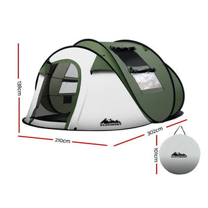 Weisshorn Instant Up Camping Tent 4-5 Person Pop up Tents Family Hiking Beach Dome - KRE Group