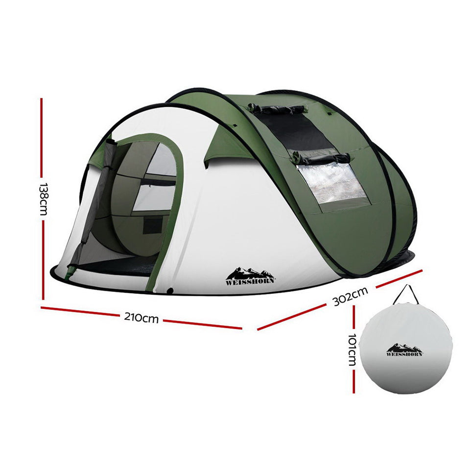 Weisshorn Instant Up Camping Tent 4-5 Person Pop up Tents Family Hiking Beach Dome - KRE Group