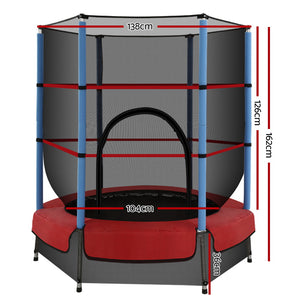 Everfit 4.5FT Trampoline Round Trampolines Kids Enclosure Outdoor Indoor Gift - KRE Group