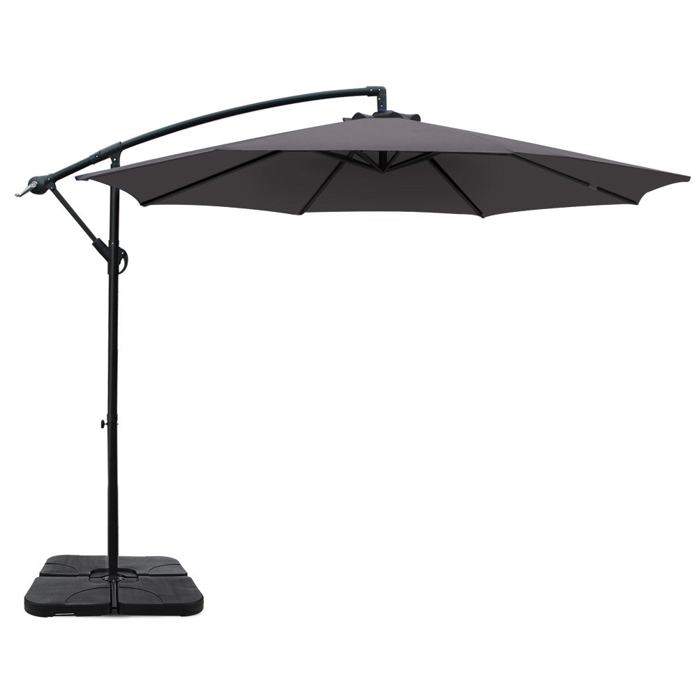 3M Umbrella with 50x50cm Base Outdoor - Charcoal - KRE Group