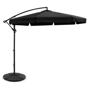 3M Umbrella with 50x50cm Base Outdoor - Black - KRE Group