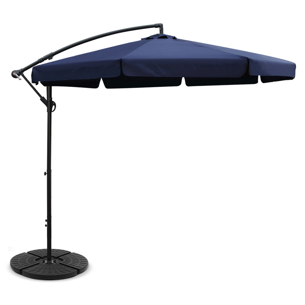 3M Umbrella with 50x50cm Base Outdoor - Beach UV Navy - KRE Group