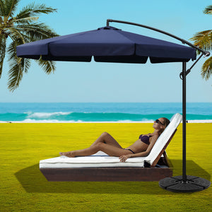 3M Umbrella with 50x50cm Base Outdoor - Beach UV Navy - KRE Group