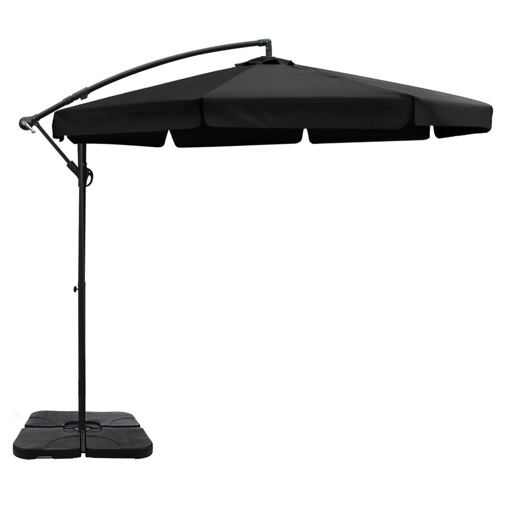 3M Umbrella with 50x50cm Base Outdoor - Black - KRE Group