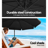 3M Umbrella with 50x50cm Base Outdoor - Black - KRE Group