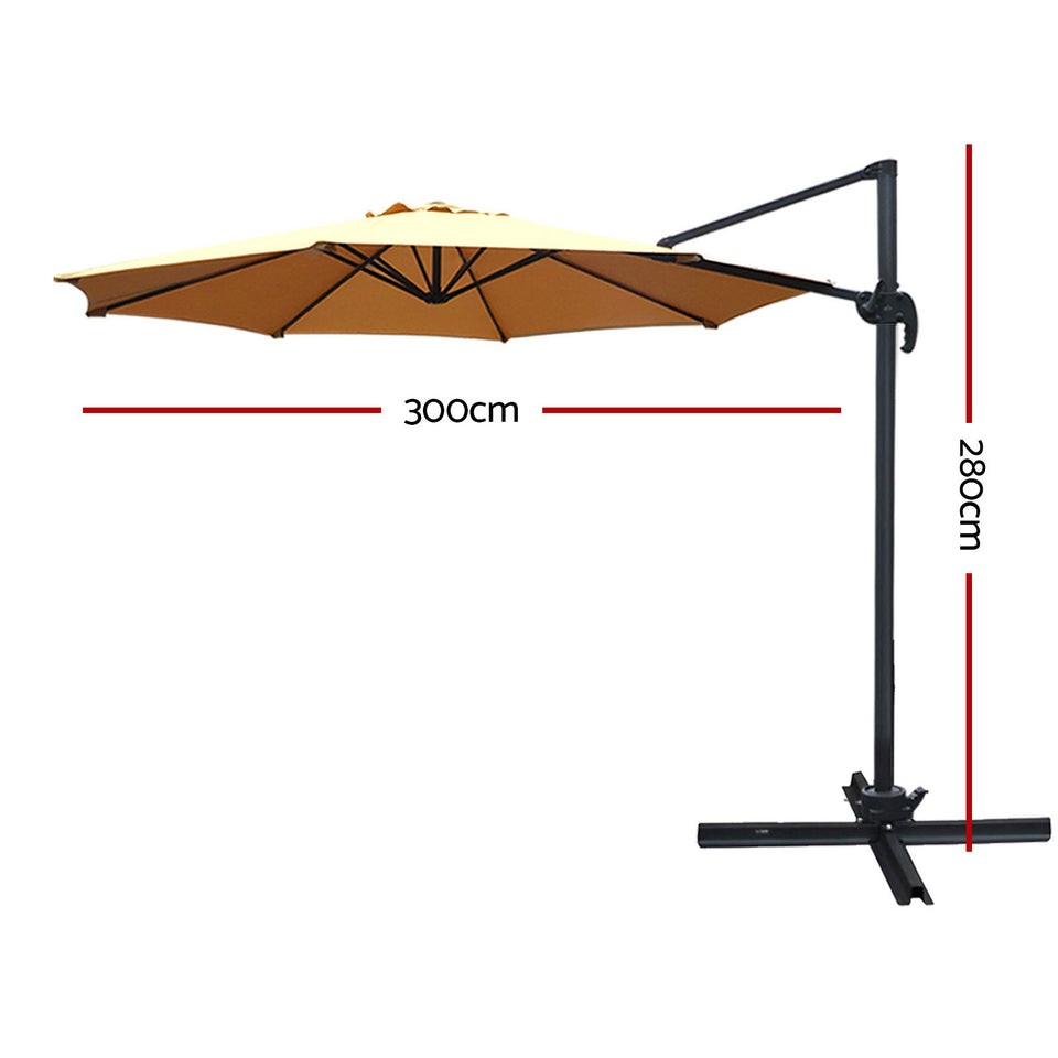 Instahut Roma Outdoor Umbrella - Beige - KRE Group