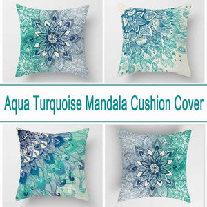 Aqua Blue Turquoise Cushion Covers 4pcs Pack - KRE Group